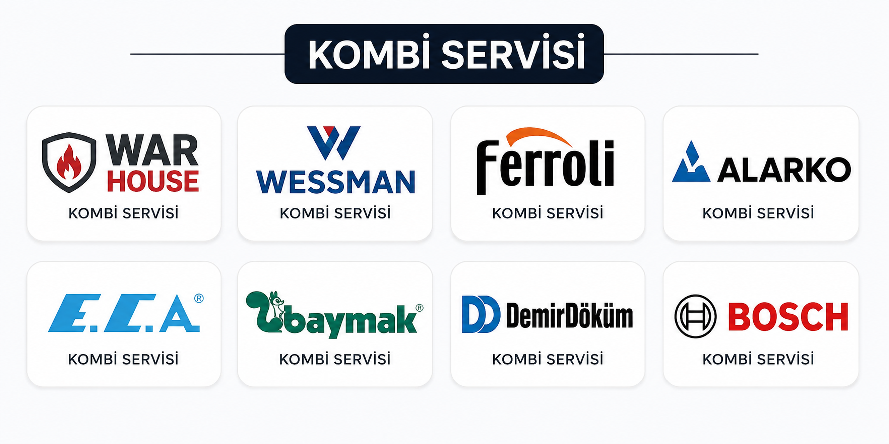 Kombi markaları - Bosch, Vaillant, Baymak, ECA, Alarko, Ferroli, DemirDöküm